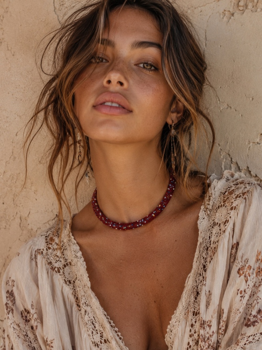Boho Beaded Choker Necklace | Free People Festival Southwestern Vintage